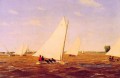 Voiliers de course sur le Deleware réalisme paysage marin Thomas Eakins